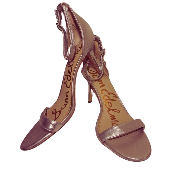 Sam Edelman Metallic Silver Ankle Strap Sandal with Heel Size 10 – Bridal - Picture 9 of 9